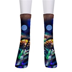 Peacock Feather Drop Crew Socks by artworkshop