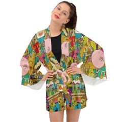 Cartoon Wallpapers Long Sleeve Kimono by Jancukart