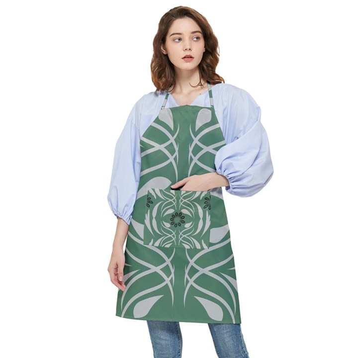 Folk flowers print Floral pattern Ethnic art Pocket Apron