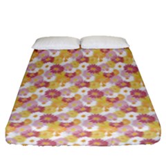 Flower Power Pattern Fitted Sheet (queen Size) by pishposhpal