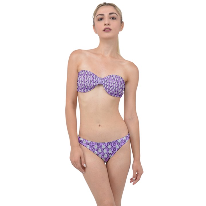 Purple Ghost Classic Bandeau Bikini Set