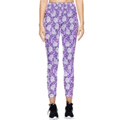 Purple Ghost Pocket Leggings  by NerdySparkleGoth