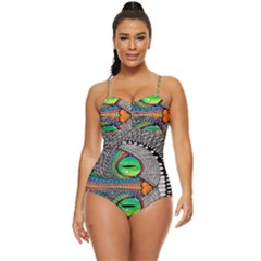 Alice In Wonderland Cat Retro Full Coverage Swimsuit by artworkshop