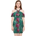 Rare Excotic Forest Of Wild Orchids Vines Blooming In The Calm Shoulder Frill Bodycon Summer Dress View1