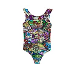 Character Disney Stained Kids  Frill Swimsuit by artworkshop