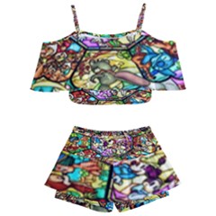 Character Disney Stained Kids  Off Shoulder Skirt Bikini by artworkshop