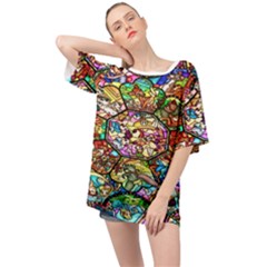 Character Disney Stained Oversized Chiffon Top by artworkshop