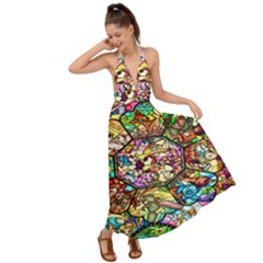 Character Disney Stained Backless Maxi Beach Dress by artworkshop