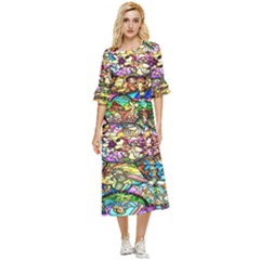 Character Disney Stained Double Cuff Midi Dress by artworkshop