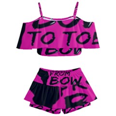 Bow To Toe Cheer Kids  Off Shoulder Skirt Bikini by artworkshop