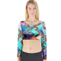 Browning Deer Glitter Galaxy Long Sleeve Crop Top View1