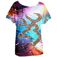 Browning Deer Glitter Galaxy Women s Oversized Tee by artworkshop