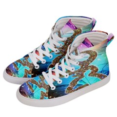 Browning Deer Glitter Galaxy Men s Hi-top Skate Sneakers by artworkshop