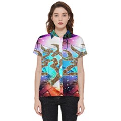 Browning Deer Glitter Galaxy Short Sleeve Pocket Shirt by artworkshop