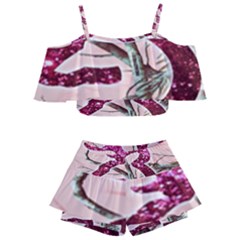 Browning Deer Glitter Kids  Off Shoulder Skirt Bikini by artworkshop