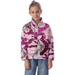 Browning Deer Glitter Kids  Half Zip Hoodie by artworkshop