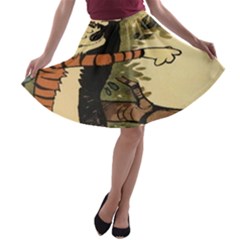 Calvin And Hobbes A-line Skater Skirt by artworkshop