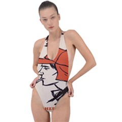 Catcher In The Rye Backless Halter One Piece Swimsuit by artworkshop