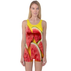 Watermelon One Piece Boyleg Swimsuit by artworkshop