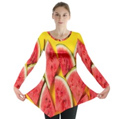 Watermelon Long Sleeve Tunic  by artworkshop