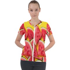 Watermelon Short Sleeve Zip Up Jacket by artworkshop