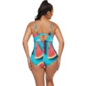 Watermelon Blue Background Retro Full Coverage Swimsuit View4