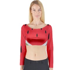 Watermelon Pillow Fluffy Long Sleeve Crop Top by artworkshop