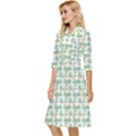 Flowers Pattern Classy Knee Length Dress View3