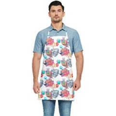 Flowers Diamonds Pattern Kitchen Apron by Sparkle