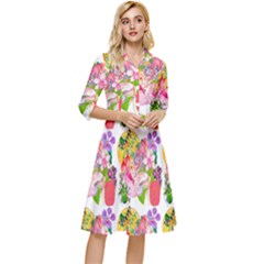 Bunch Of Flowers Classy Knee Length Dress by Sparkle