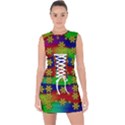 Blooming Stars On The Rainbow So Rare Lace Up Front Bodycon Dress View1