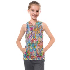 Floral Flowers Kids  Sleeveless Hoodie by artworkshop