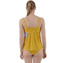 Hexagons Yellow Honeycomb Hive Bee Hive Pattern Twist Front Tankini Set View2