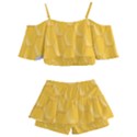 Hexagons Yellow Honeycomb Hive Bee Hive Pattern Kids  Off Shoulder Skirt Bikini View2