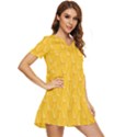 Hexagons Yellow Honeycomb Hive Bee Hive Pattern Tiered Short Sleeve Babydoll Dress View2