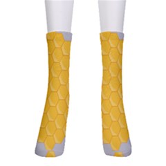 Hexagons Yellow Honeycomb Hive Bee Hive Pattern Crew Socks by artworkshop