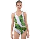 Sheets Tropical Plant Palm Summer Exotic Cut-Out Back One Piece Swimsuit View1