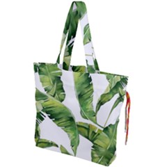 Sheets Tropical Plant Palm Summer Exotic Drawstring Tote Bag by artworkshop