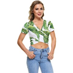 Sheets Tropical Plant Palm Summer Exotic Short Sleeve Foldover Tee by artworkshop