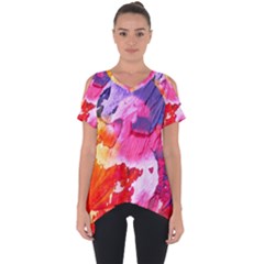 Colorful Painting Cut Out Side Drop Tee by artworkshop