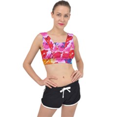 Colorful Painting V-back Sports Bra by artworkshop