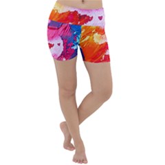 Colorful Painting Lightweight Velour Yoga Shorts by artworkshop