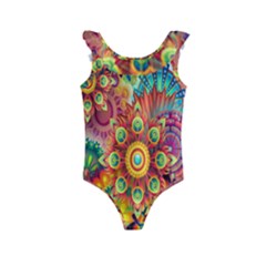 Mandalas Colorful Abstract Ornamental Kids  Frill Swimsuit by artworkshop