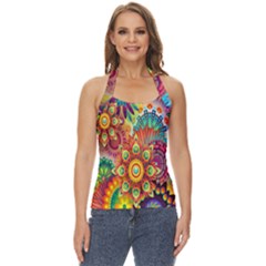 Mandalas Colorful Abstract Ornamental Basic Halter Top by artworkshop