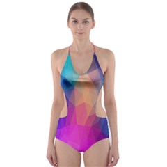 Triangles Polygon Color Cut-out One Piece Swimsuit by artworkshop