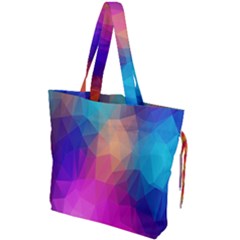 Triangles Polygon Color Drawstring Tote Bag by artworkshop