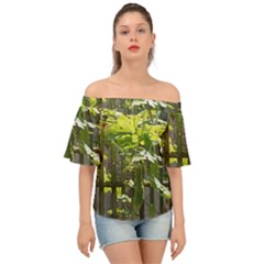 Bitter Melon Off Shoulder Short Sleeve Top by artworkshop