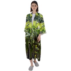 Bitter Melon Maxi Satin Kimono by artworkshop