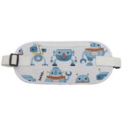 Seamless Pattern With Funny Robot Cartoon Rounded Waist Pouch by Jancukart