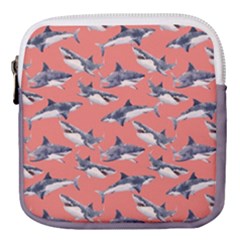 Watercolor-sharks Mini Square Pouch by walala